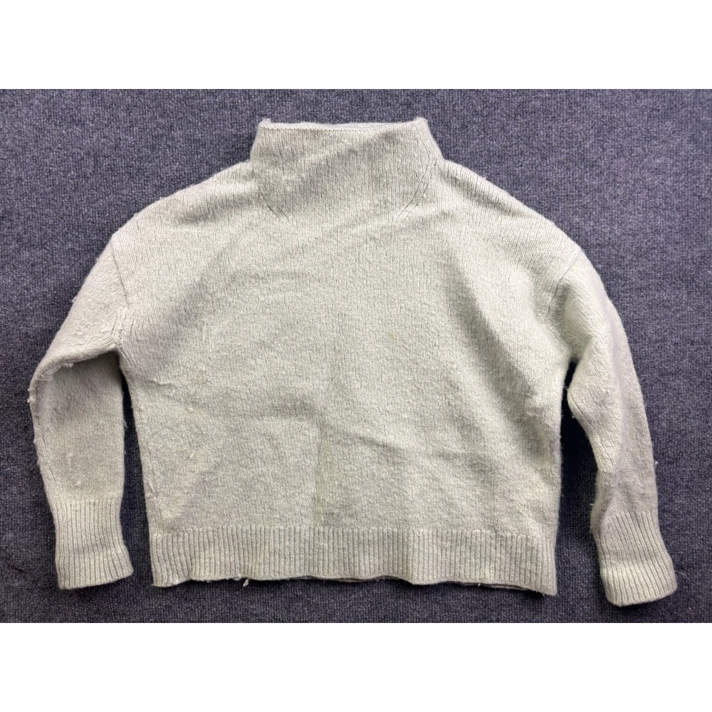 Vince Mock Neck Sweater Womens Medium Sage Green Merino Cashmere Knit